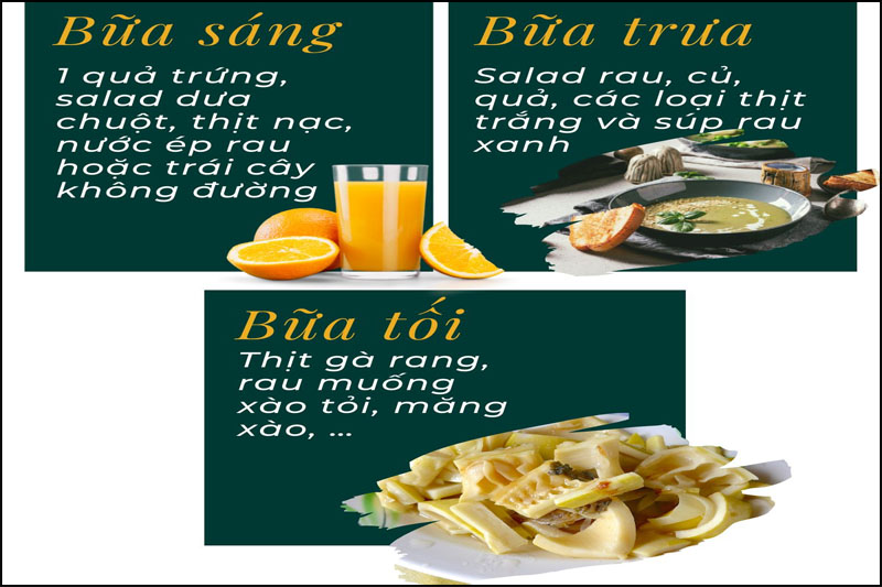 Thực đơn giảm cân không tinh bột ngày thứ bảy