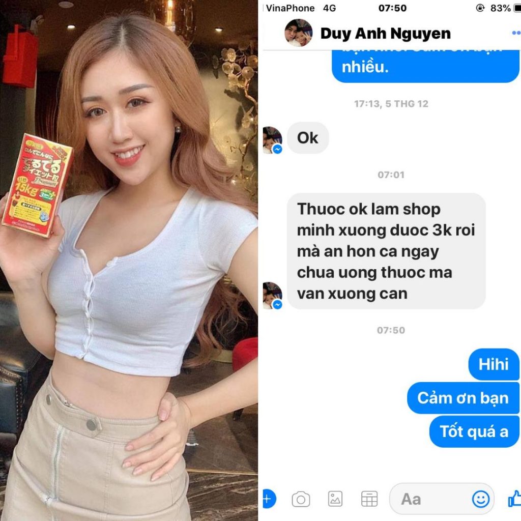 Những phản hồi tích cực sau khi sử dụng viên giảm cân 15kg Minami