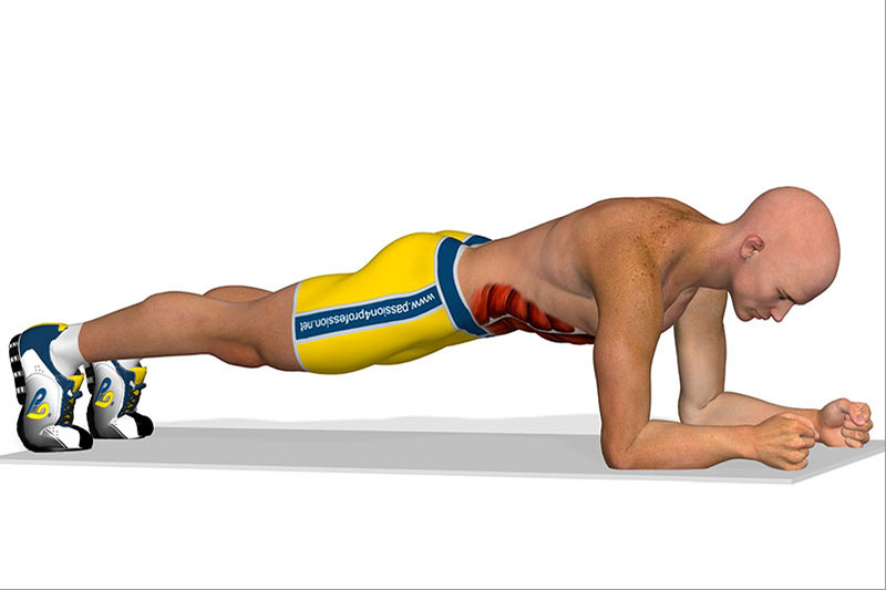 Một lưu ý khi thực hiện bài tập Plank là bạn cần siết chặt cơ bụng